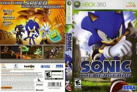 SONIC THE HEDGEHOG XBOX 360 CIB