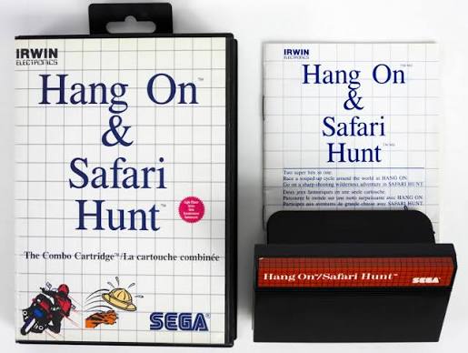 HANG ON & SAFARI HUNT THE COMBO CARTRIDGE SEGA MASTER SYSTEM CIB