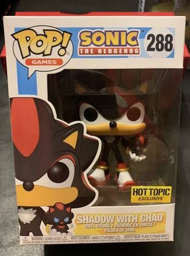 FUNKO POP GAMES SONIC THE HEDGEHOG #288 SHADOW WITH CHAD HOT TOPIC EXCLUSIVE