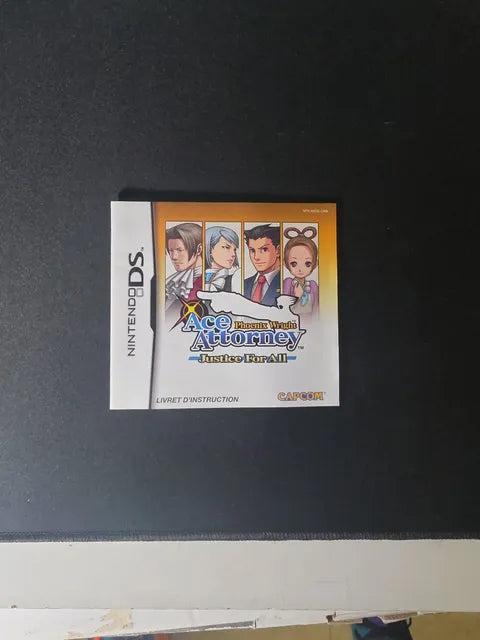 ACE ATTORNEY PHOENIX WRIGHT LIVRET D'INSTRUCTION NINTENDO DS