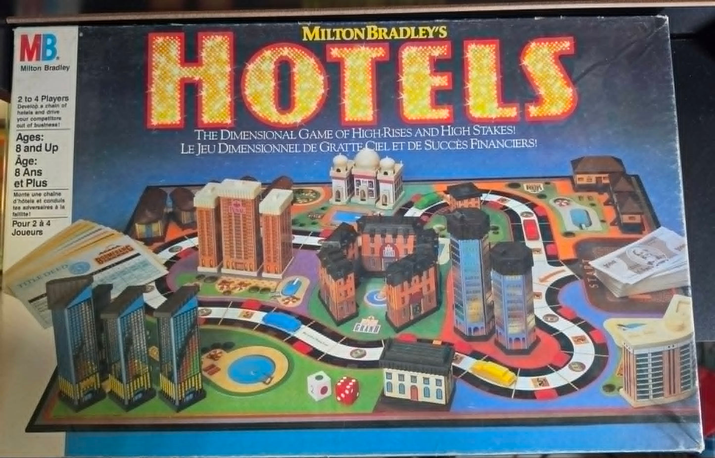 JEU DE SOCIÉTÉ VINTAGE HOTELS 1987 MILTON BRADLEY'S