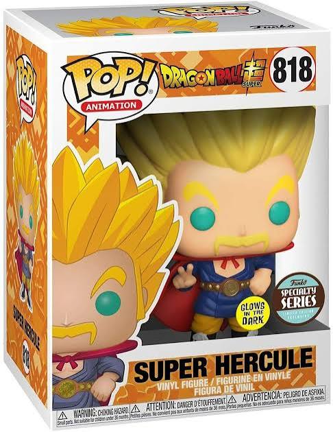 FUNKO POP ANIMATION DRAGONBALL  SUPER  #818 SUPER HERCULE GLOWS IN THE DARK SPECIALTY SERIES