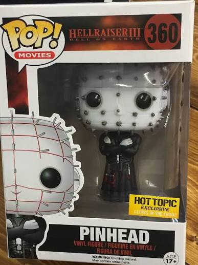 FUNKO POP MOVIES HELLRAISER III HELL ON EARTH #360 PINHEAD HOT TOPIC EXCLUSIVE GLOWS IN THE DARK