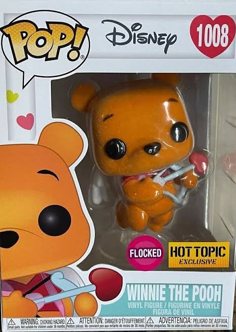 FUNKO POP DISNEY #1008 WINNIE THE POOH FLOCKED HOT TOPIC EXCLUSIVE