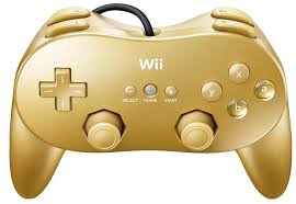 GOLD WII CLASSIC CONTROLLER PRO MANETTES