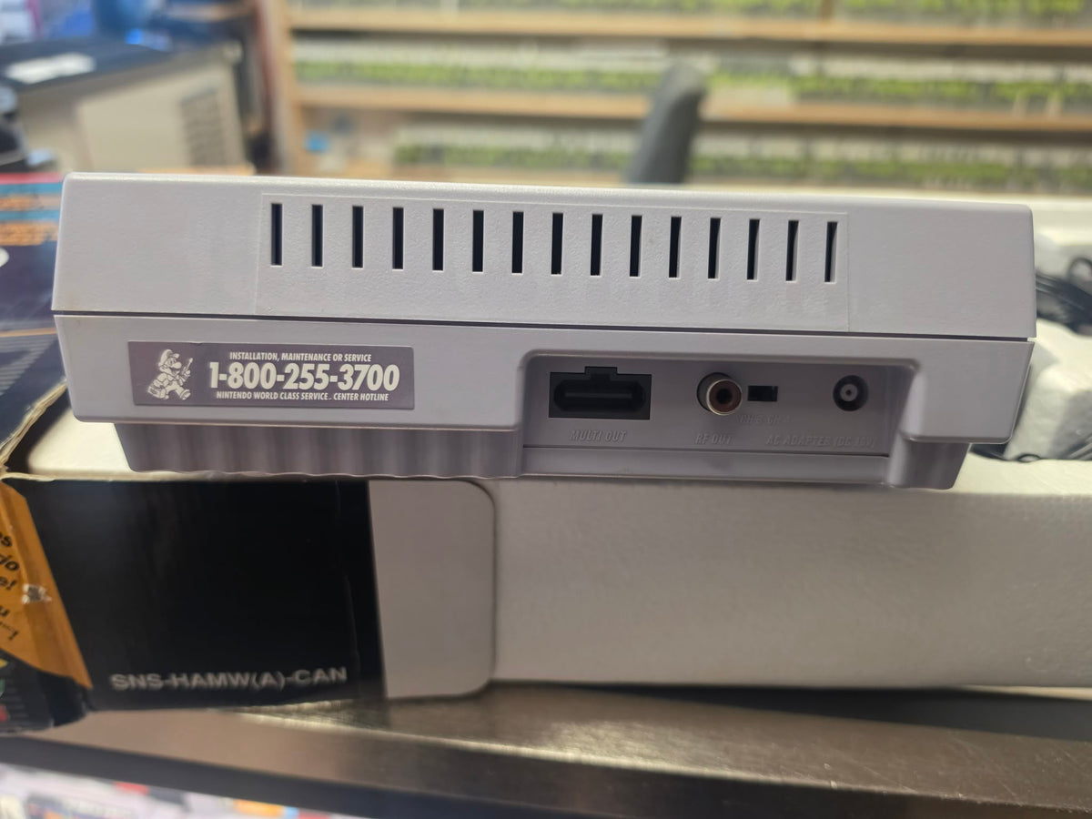 CONSOLES SUPER NINTENDO SUPERMARIO WORLD SET SNES CONSOLE CIB + JEU TESTÉ & FONCTIONNEL