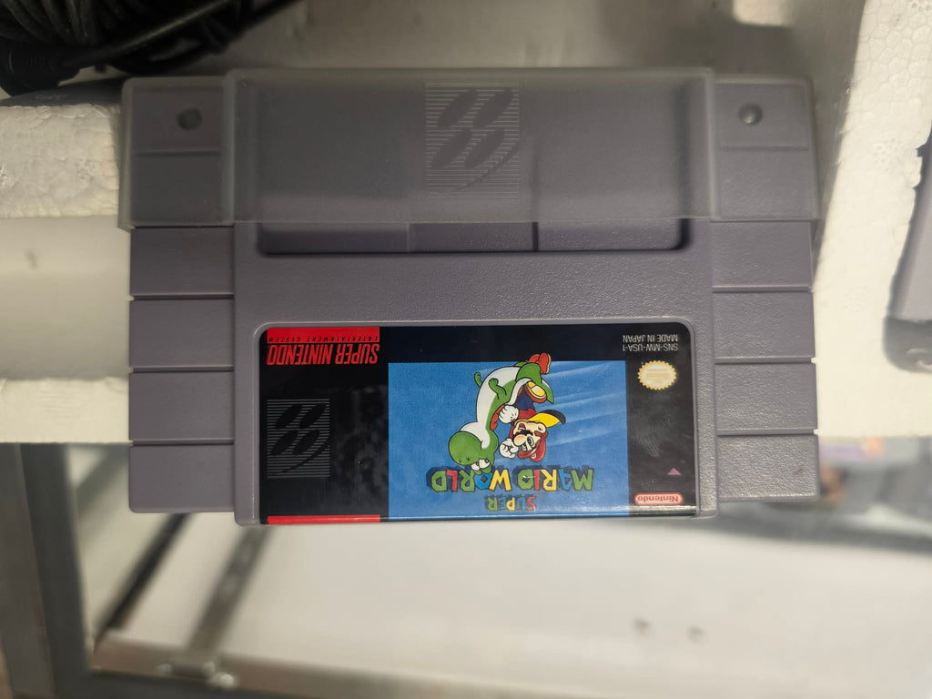 CONSOLES SUPER NINTENDO SUPERMARIO WORLD SET SNES CONSOLE CIB + JEU TESTÉ & FONCTIONNEL