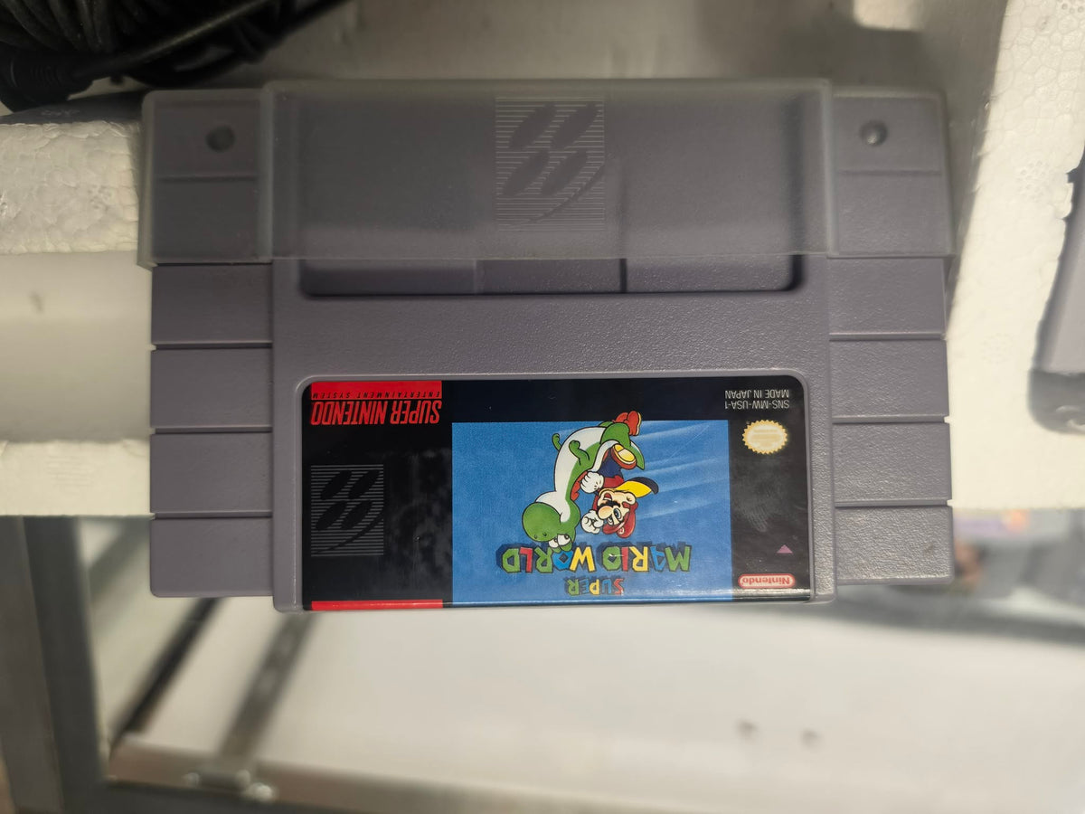CONSOLES SUPER NINTENDO SUPERMARIO WORLD SET SNES CONSOLE CIB + JEU TESTÉ & FONCTIONNEL