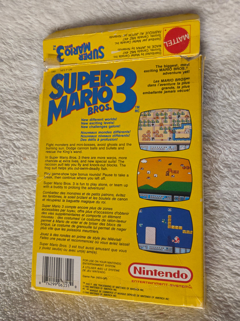 SUPER MARIO BROS. 3 NINTENDO NES BOÎTE SEULEMENT