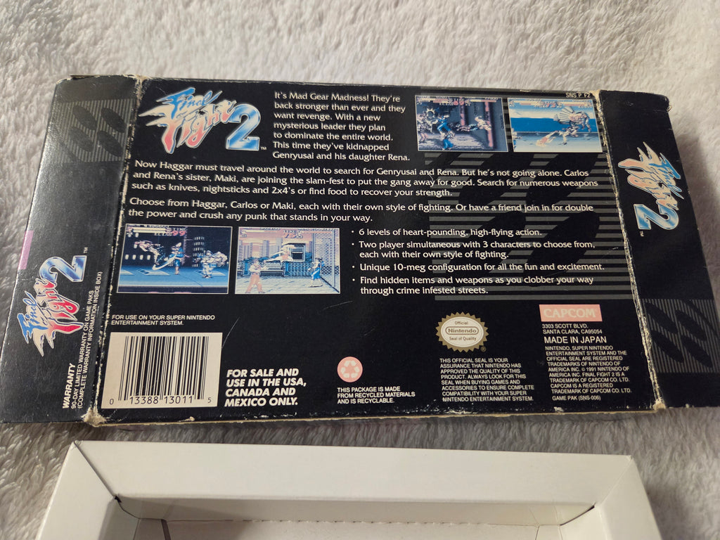 FINAL FIGHT 2 NINTENDO SNES BOX ONLY
