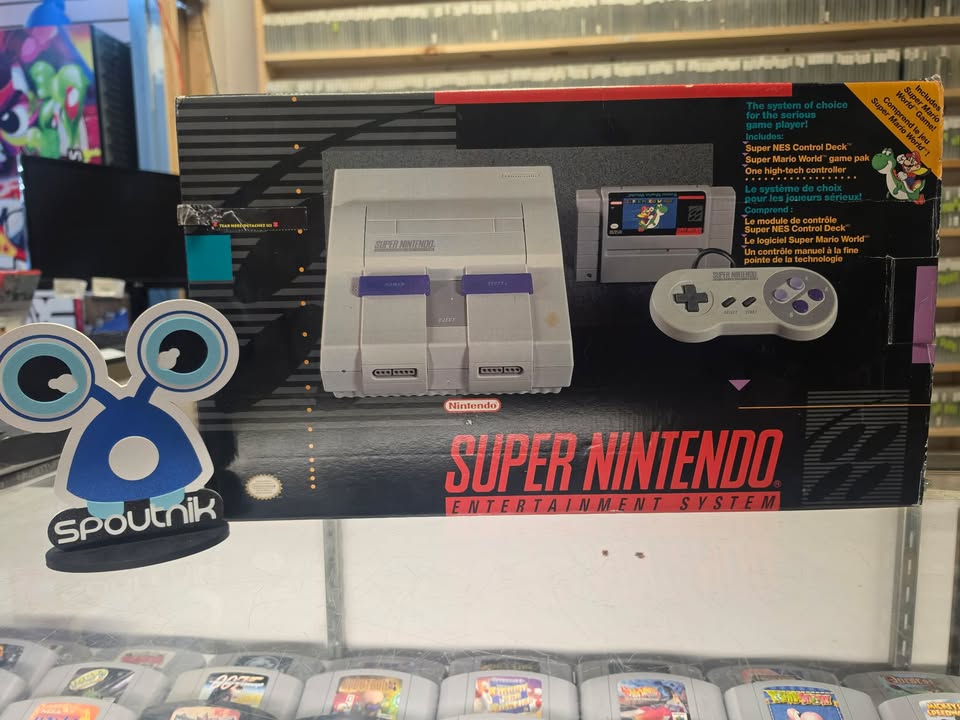 CONSOLES SUPER NINTENDO SUPERMARIO WORLD SET SNES CONSOLE CIB + JEU TESTÉ & FONCTIONNEL