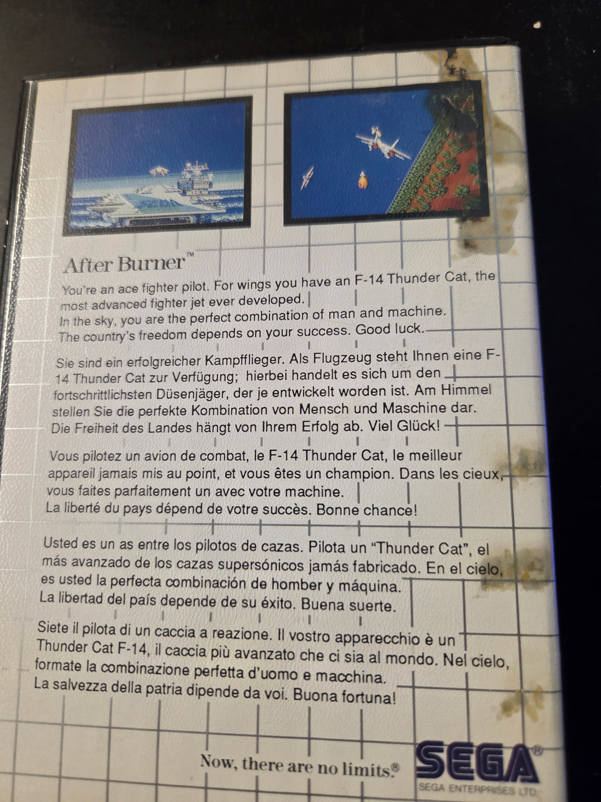 AFTER BURNER THE FOUR-MEGA CARTRIDGE MASTER SYSTEM