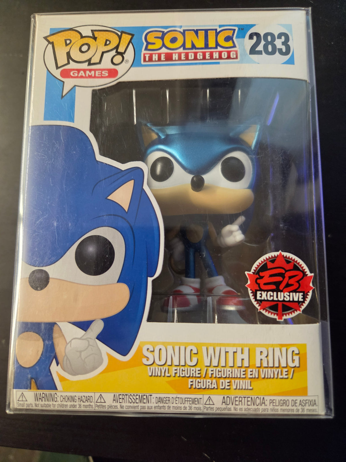 FUNKO POP GAMES SONIC THE HEDGEHOG #283 SONIC WITH RING EB EXCLUSIVE