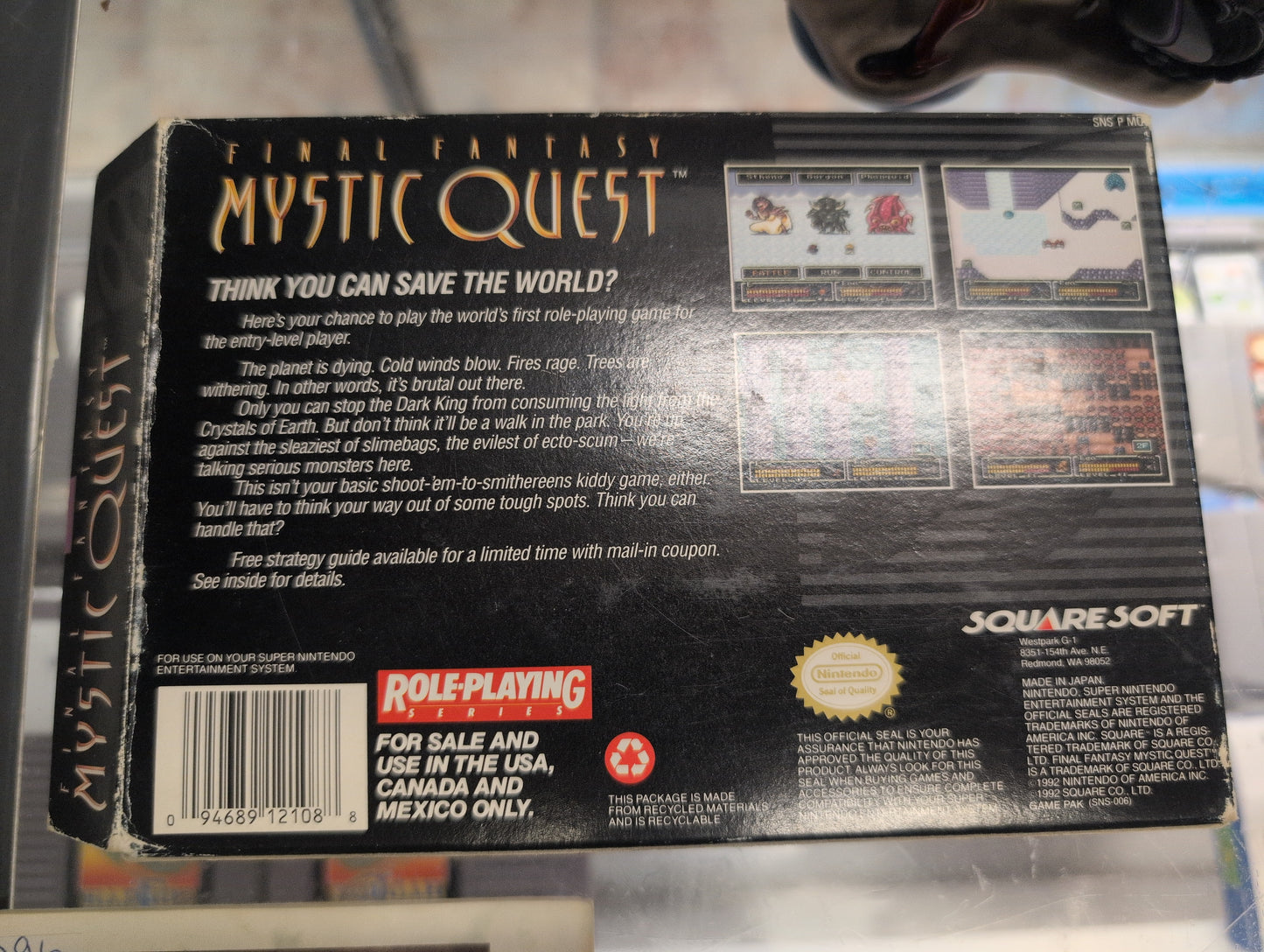 FINAL FANTASY MYSTIC QUEST NINTENDO SNES