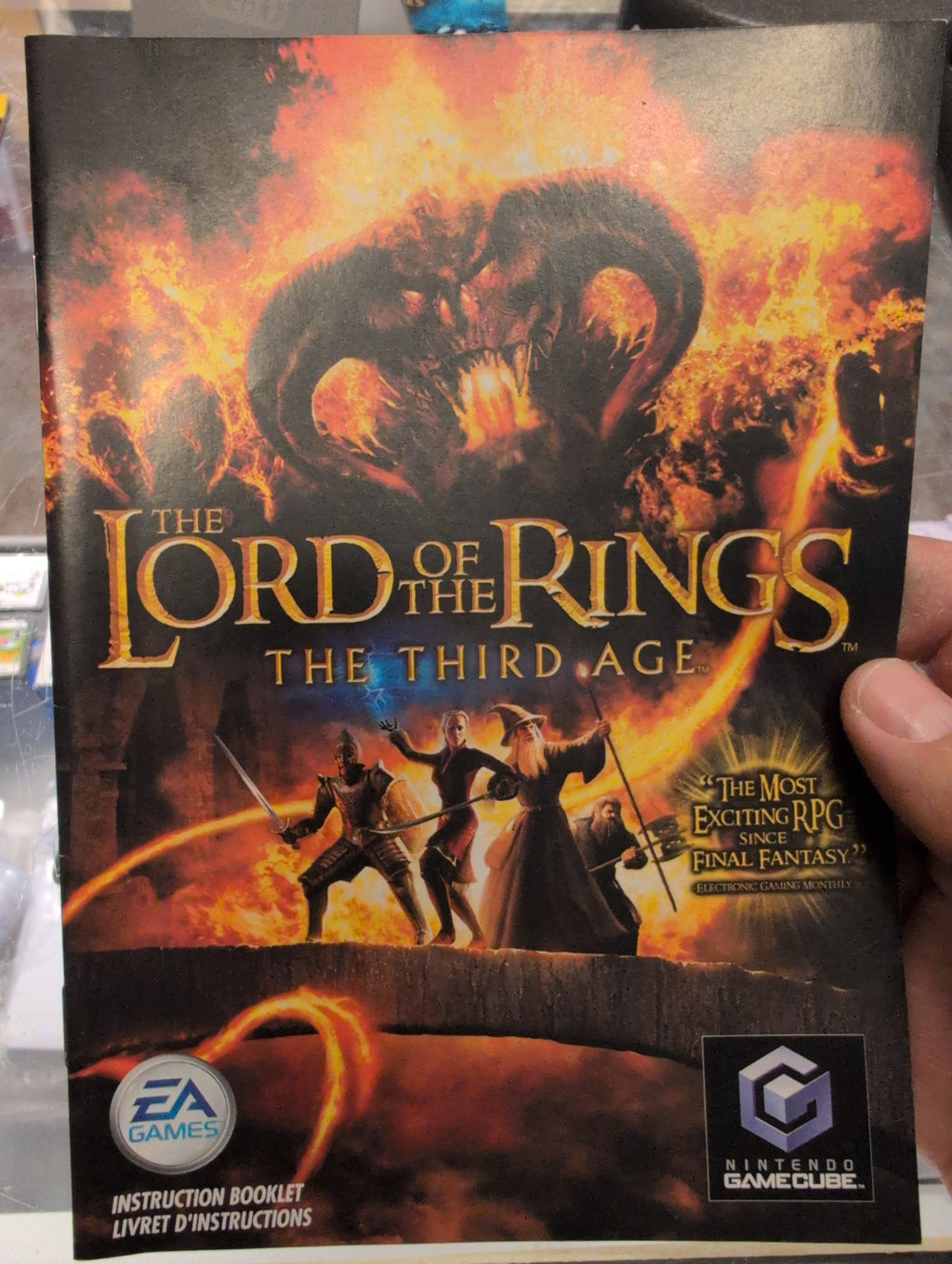 THE LORD OF THE RING THE THIRD AGE NINTENDO GAMECUBE MANUEL ONLY